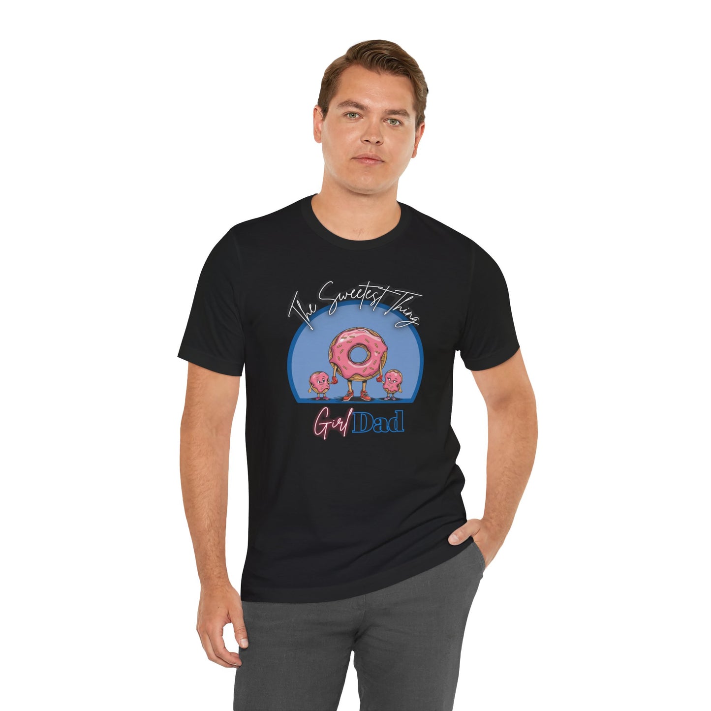 Running on Sprinkles & Smiles: Girl Dad Donut Duty | Unisex Jersey Short Sleeve Tee