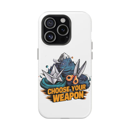 Choose Your Weapon: Rock, Paper, Scissors Showdown Phone Case | Magnetic Tough Cases