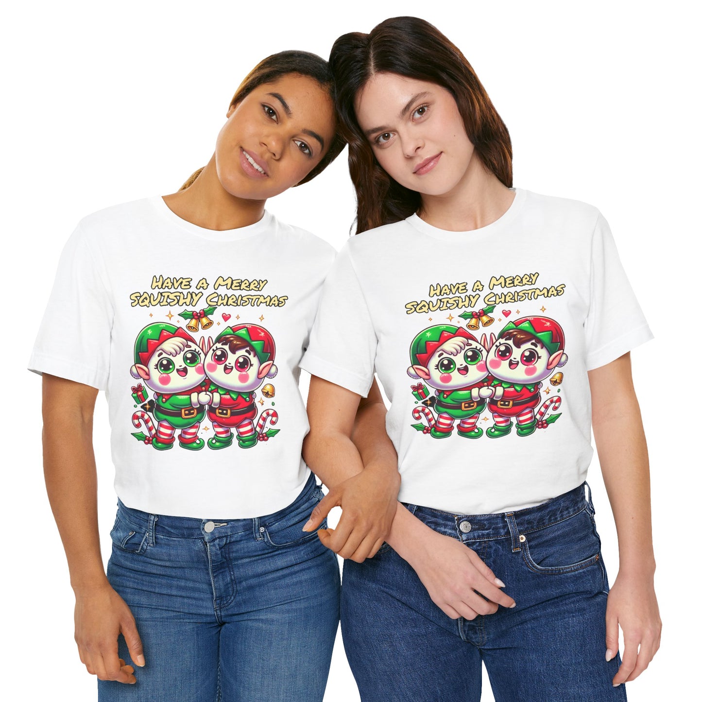 Santas Elves Say Have a Merry Squishy Christmas | Unisex Jersey Short Sleeve Tee