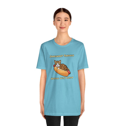 Immigrant Sandwich - Hotdog With Catsup | Unisex Jersey Short Sleeve Tee