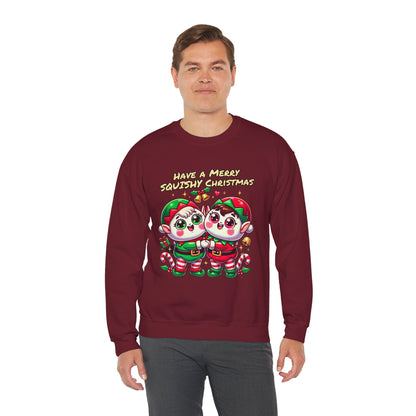 Santas Evles Say Have a Squishy Merry Christmas | Unisex Heavy Blend™ Crewneck Sweatshirt