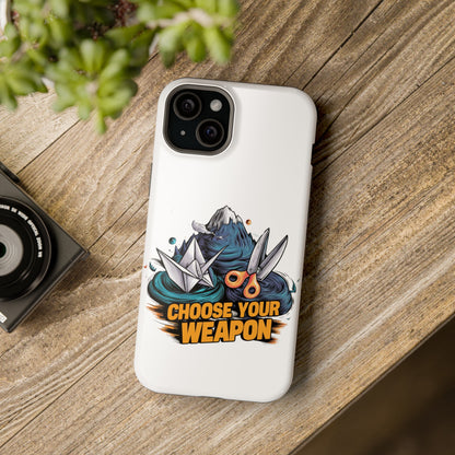 Choose Your Weapon: Rock, Paper, Scissors Showdown Phone Case | Magnetic Tough Cases