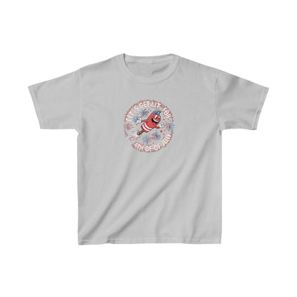 Firecracker Fun: Let's Get Lit for the 4th of July Tee |  Kids Heavy Cotton™ Tee