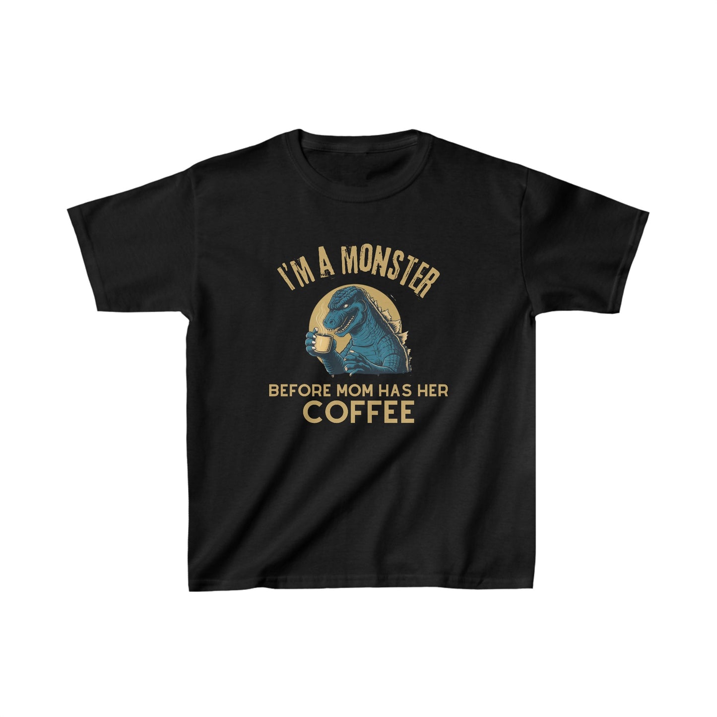 Atomic Breath? More Like Atomic Snooze! Godzilla Needs Coffee! |  Kids Heavy Cotton™ Tee