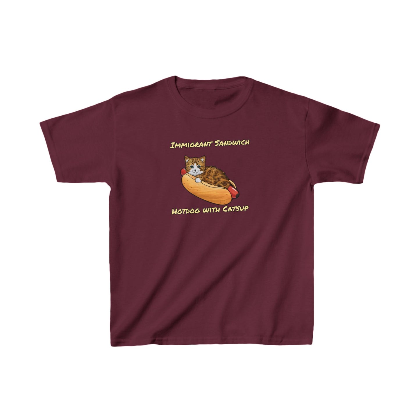 Immigrant Sandwich - Hotdog With Catsup |  Kids Heavy Cotton™ Tee