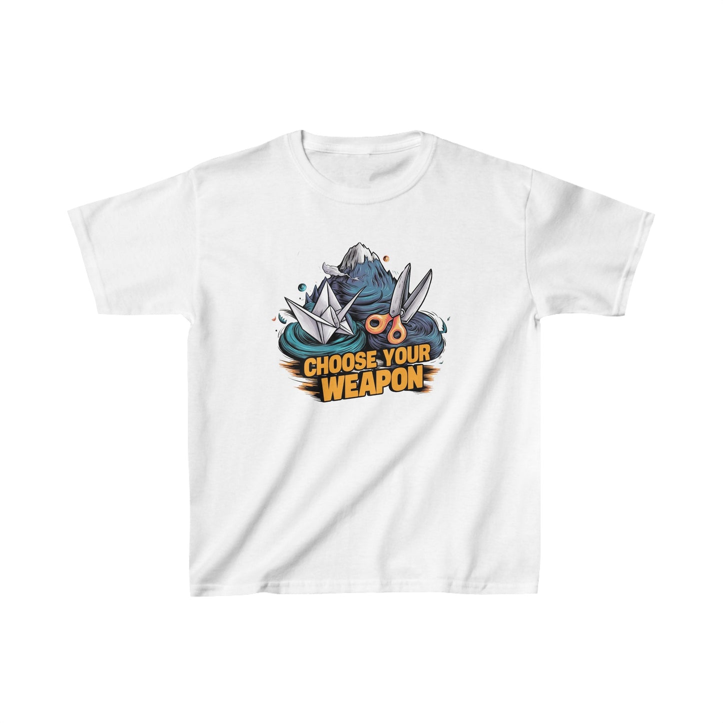 Choose Your Weapon: Rock, Paper, Scissors Showdown Tee | Kids Heavy Cotton™ Tee