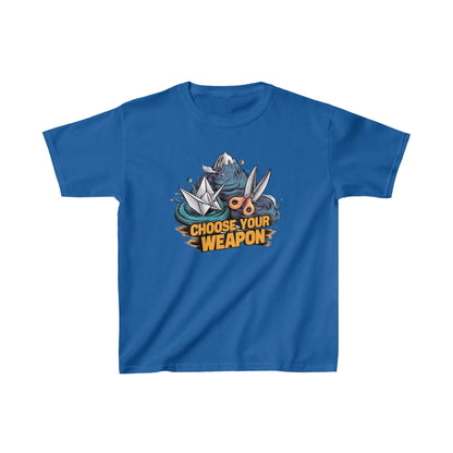 Choose Your Weapon: Rock, Paper, Scissors Showdown Tee | Kids Heavy Cotton™ Tee