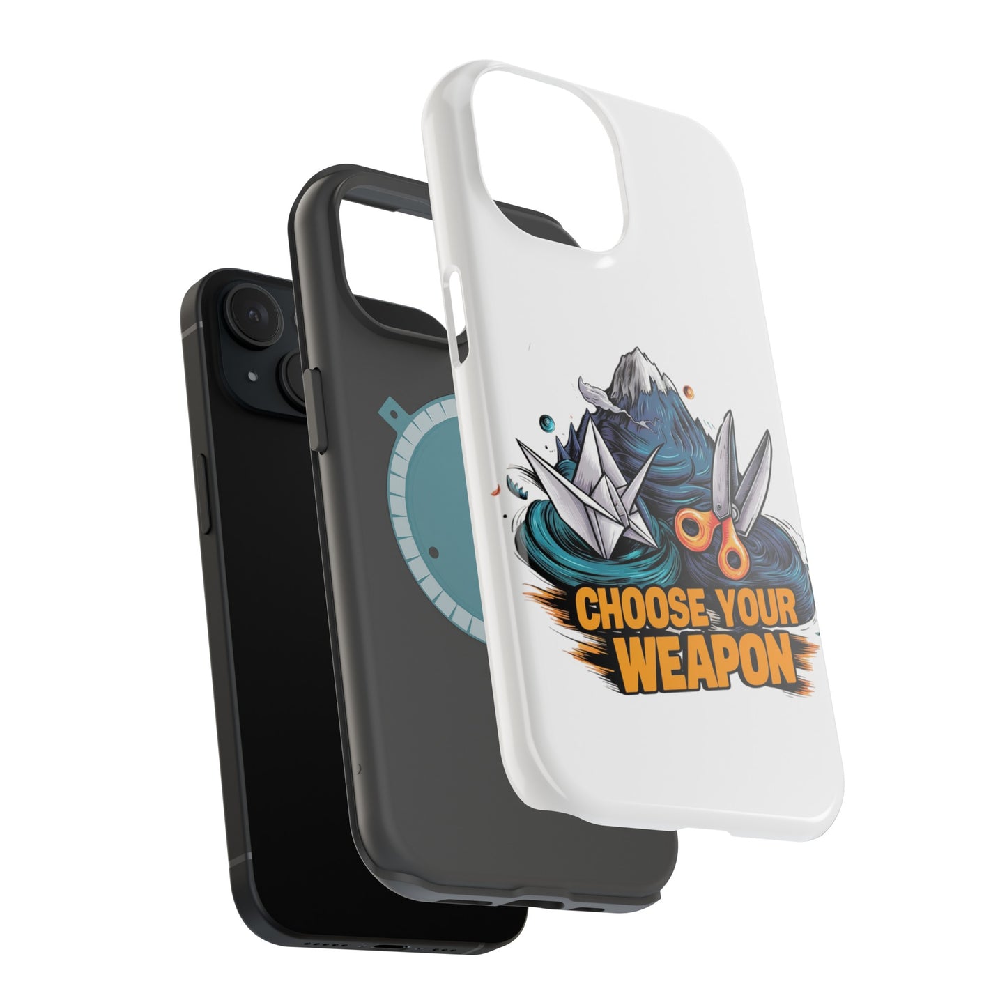 Choose Your Weapon: Rock, Paper, Scissors Showdown Phone Case | Magnetic Tough Cases