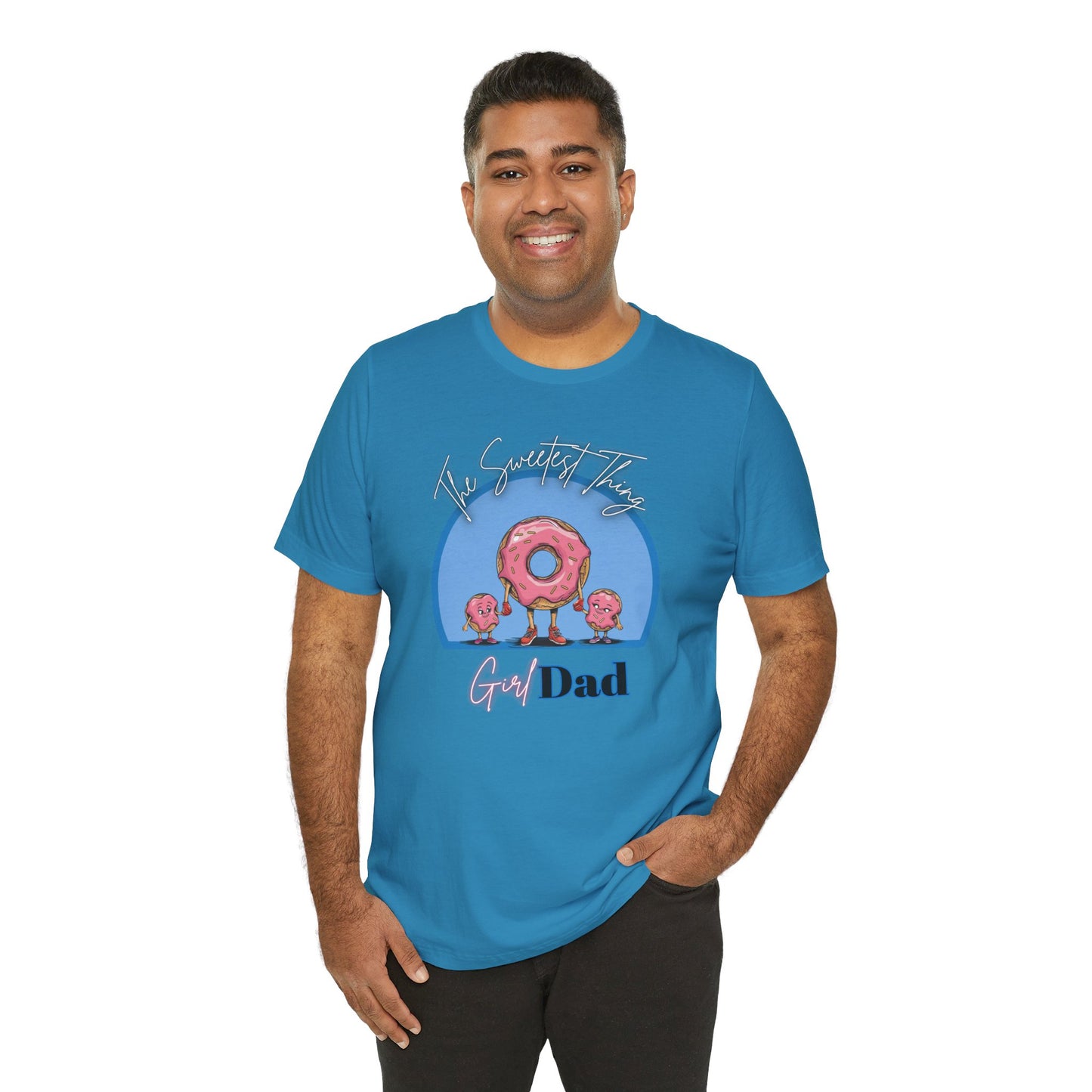 Running on Sprinkles & Smiles: Girl Dad Donut Duty | Unisex Jersey Short Sleeve Tee