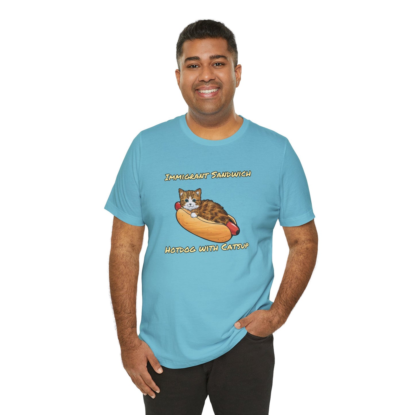 Immigrant Sandwich - Hotdog With Catsup | Unisex Jersey Short Sleeve Tee