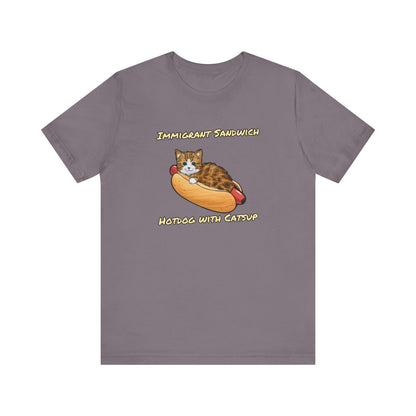 Immigrant Sandwich - Hotdog With Catsup | Unisex Jersey Short Sleeve Tee