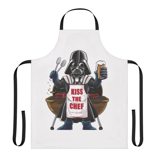 Grill Master Galaxy Apron - Kiss the Chef | Apron, 5-Color Straps (AOP)