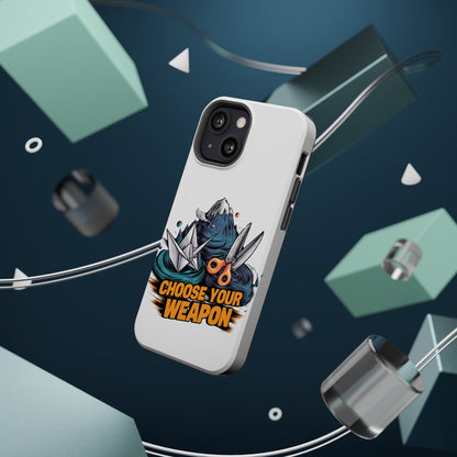 Choose Your Weapon: Rock, Paper, Scissors Showdown Phone Case | Magnetic Tough Cases