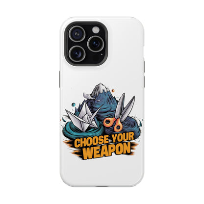 Choose Your Weapon: Rock, Paper, Scissors Showdown Phone Case | Magnetic Tough Cases