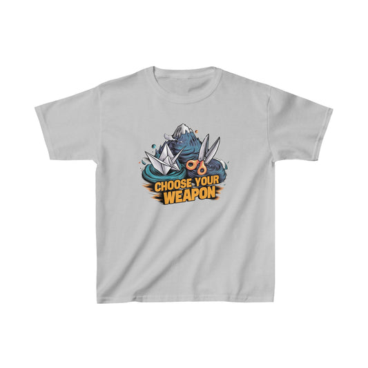 Choose Your Weapon: Rock, Paper, Scissors Showdown Tee | Kids Heavy Cotton™ Tee