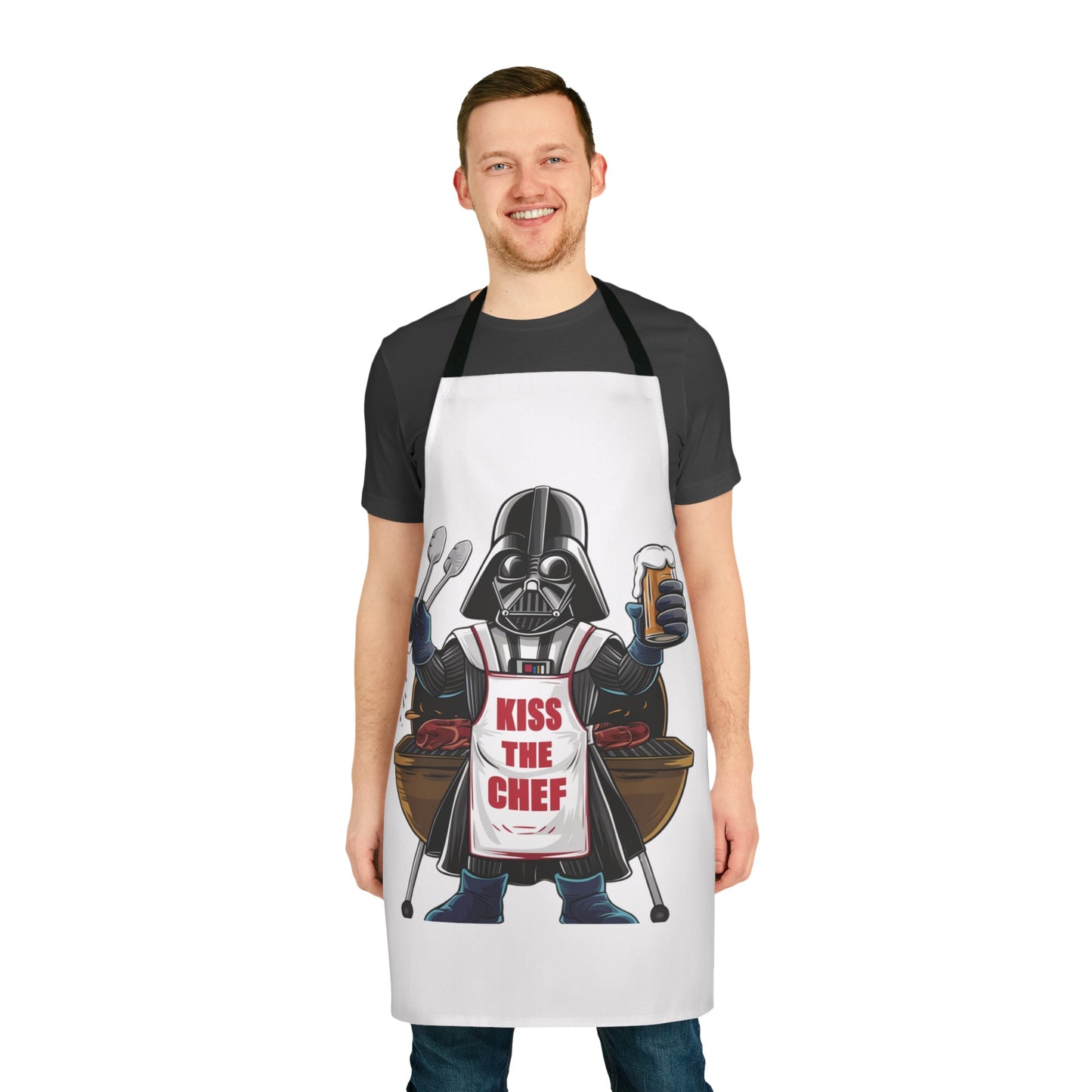 Grill Master Galaxy Apron - Kiss the Chef | Apron, 5-Color Straps (AOP)