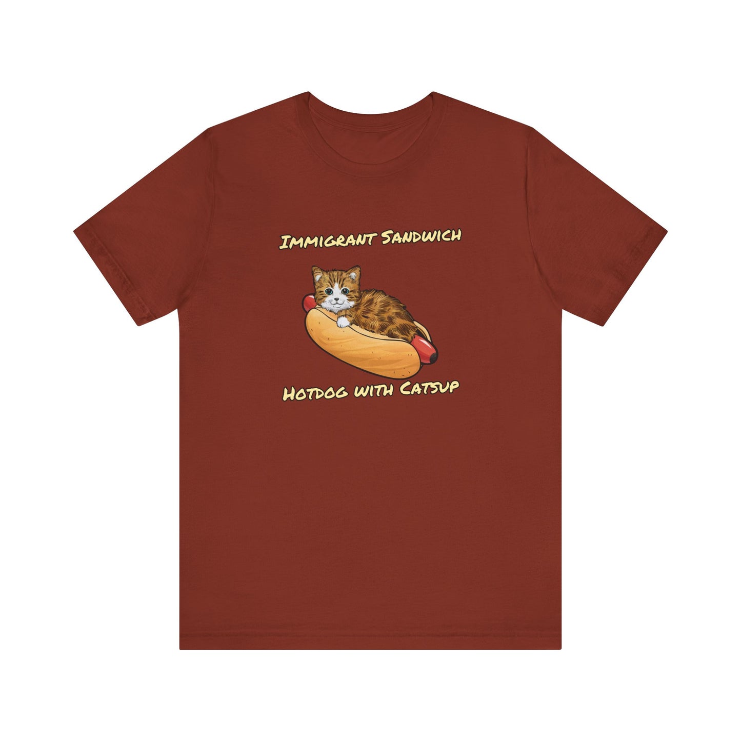 Immigrant Sandwich - Hotdog With Catsup | Unisex Jersey Short Sleeve Tee