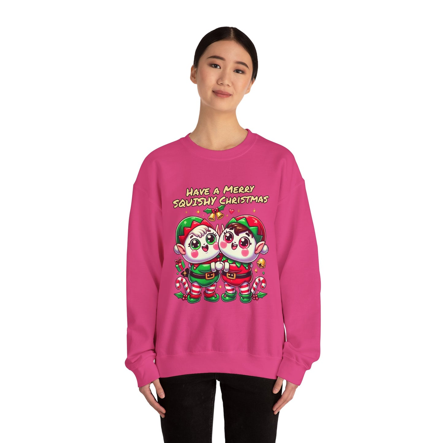 Santas Evles Say Have a Squishy Merry Christmas | Unisex Heavy Blend™ Crewneck Sweatshirt