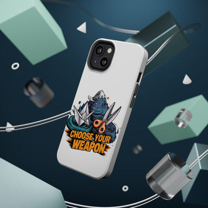 Choose Your Weapon: Rock, Paper, Scissors Showdown Phone Case | Magnetic Tough Cases