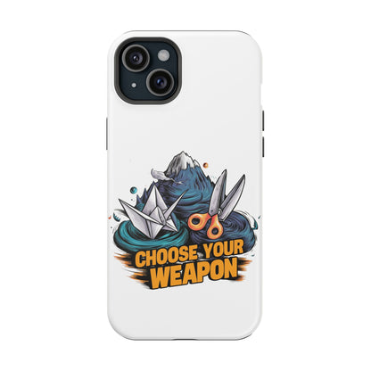 Choose Your Weapon: Rock, Paper, Scissors Showdown Phone Case | Magnetic Tough Cases