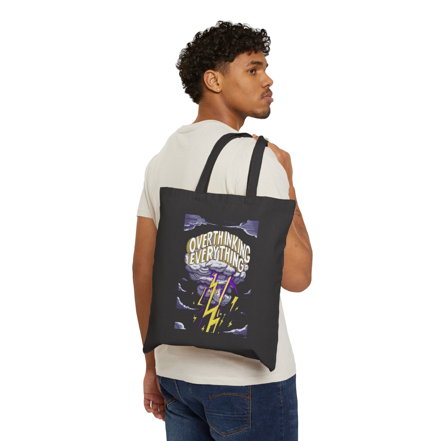 My Brain: A Neverending Netflix Series of Overthinking** | Cotton Canvas Tote Bag