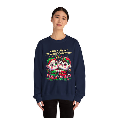 Santas Evles Say Have a Squishy Merry Christmas | Unisex Heavy Blend™ Crewneck Sweatshirt