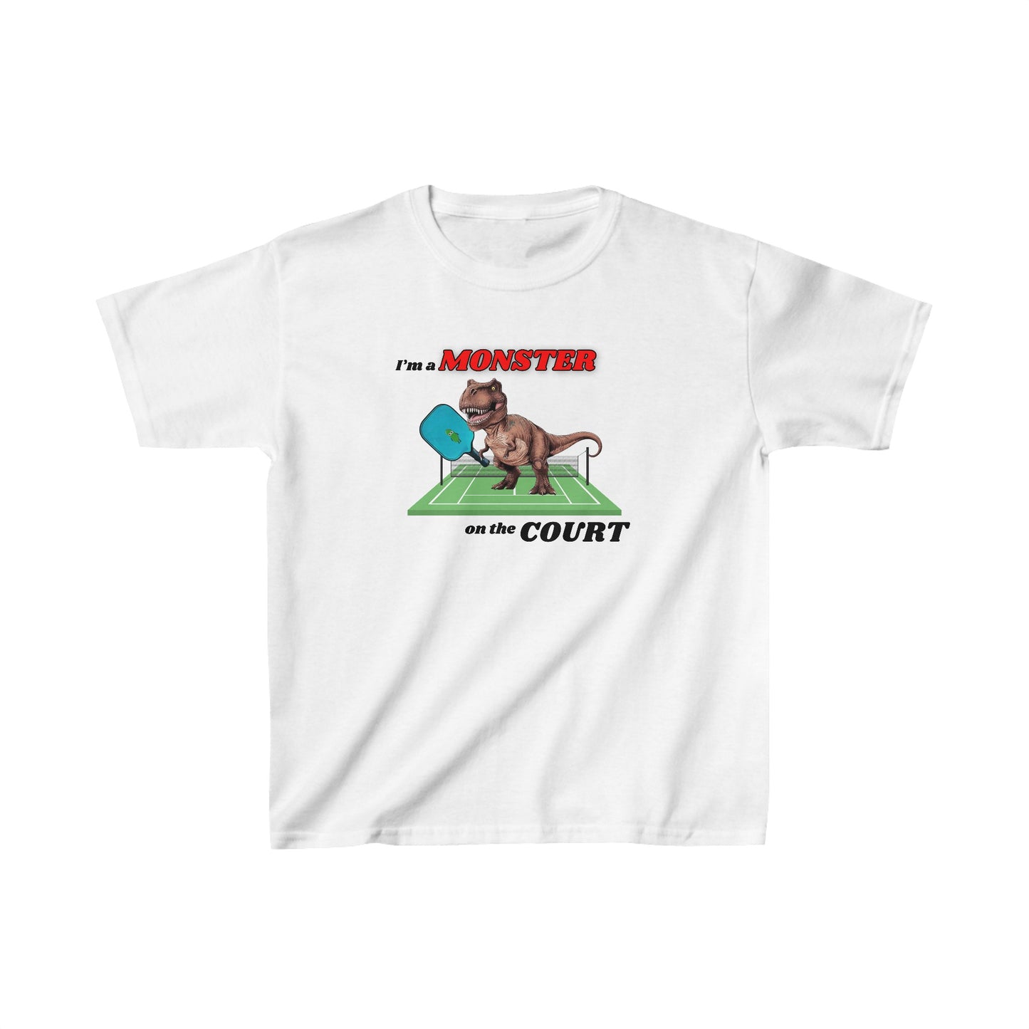 Rexcellent Returns: Challenge Me to a Pickleball Duel | Kids Heavy Cotton™ Tee