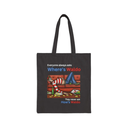 They always ask Wheres Waldos tote bag but they never ask Hows Waldos tote bag | Cotton Canvas Tote Bag