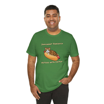 Immigrant Sandwich - Hotdog With Catsup | Unisex Jersey Short Sleeve Tee