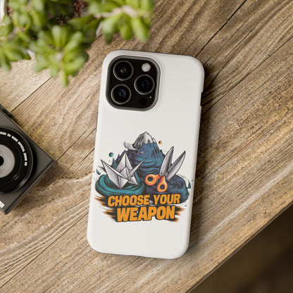 Choose Your Weapon: Rock, Paper, Scissors Showdown Phone Case | Magnetic Tough Cases