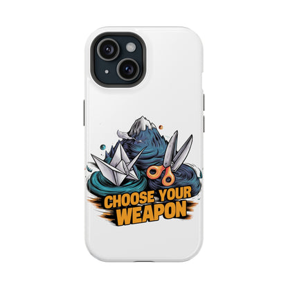 Choose Your Weapon: Rock, Paper, Scissors Showdown Phone Case | Magnetic Tough Cases