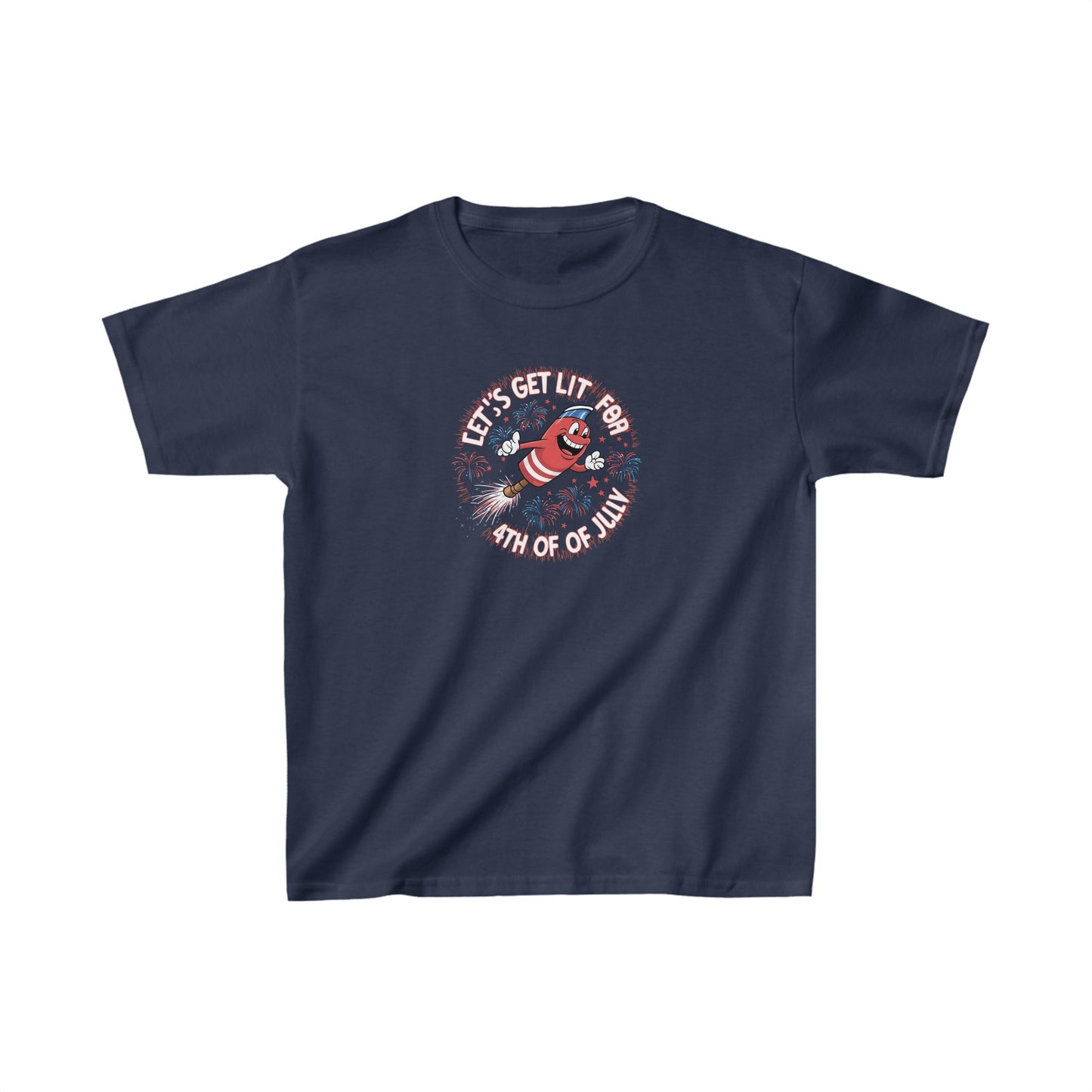 Firecracker Fun: Let's Get Lit for the 4th of July Tee |  Kids Heavy Cotton™ Tee