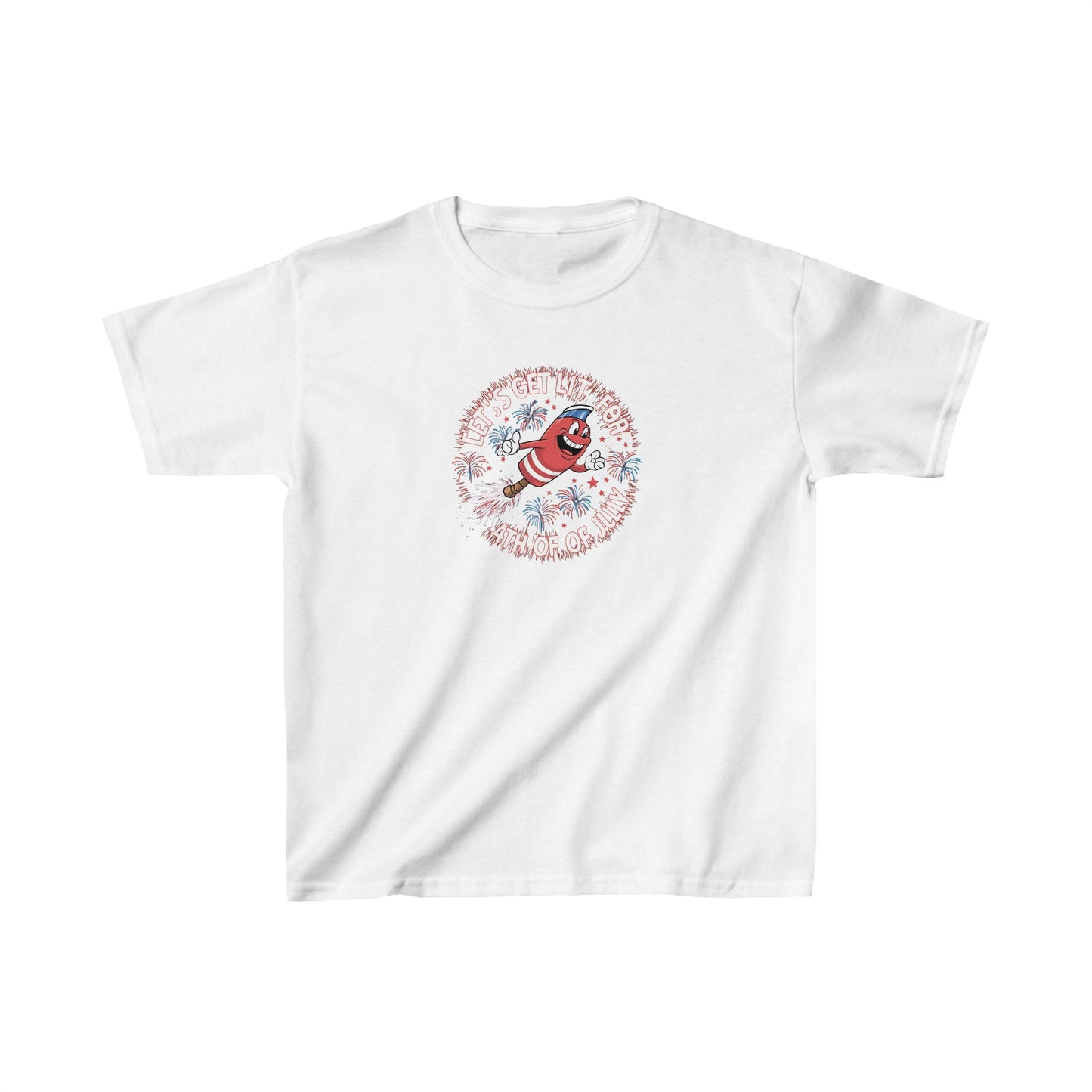 Firecracker Fun: Let's Get Lit for the 4th of July Tee |  Kids Heavy Cotton™ Tee