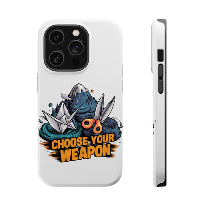 Choose Your Weapon: Rock, Paper, Scissors Showdown Phone Case | Magnetic Tough Cases