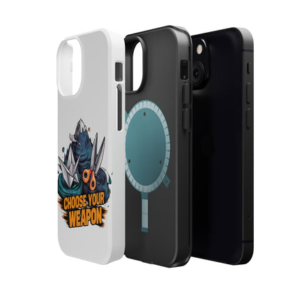 Choose Your Weapon: Rock, Paper, Scissors Showdown Phone Case | Magnetic Tough Cases