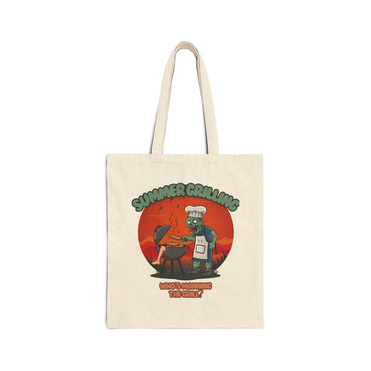 Undeadly Delicious: BBQ with the Living Dead | Cotton Canvas Tote Bag