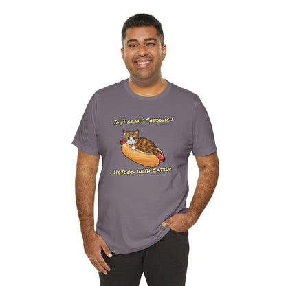 Immigrant Sandwich - Hotdog With Catsup | Unisex Jersey Short Sleeve Tee