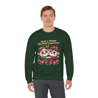 Santas Evles Say Have a Squishy Merry Christmas | Unisex Heavy Blend™ Crewneck Sweatshirt