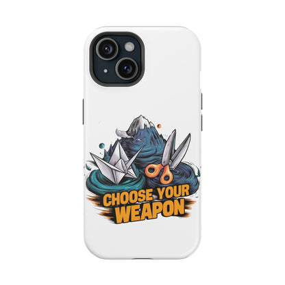 Choose Your Weapon: Rock, Paper, Scissors Showdown Phone Case | Magnetic Tough Cases