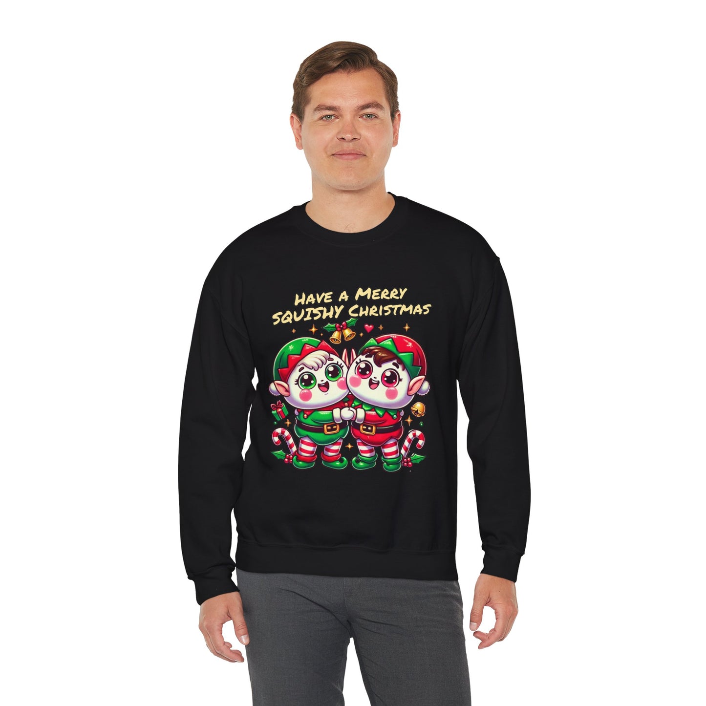 Santas Evles Say Have a Squishy Merry Christmas | Unisex Heavy Blend™ Crewneck Sweatshirt