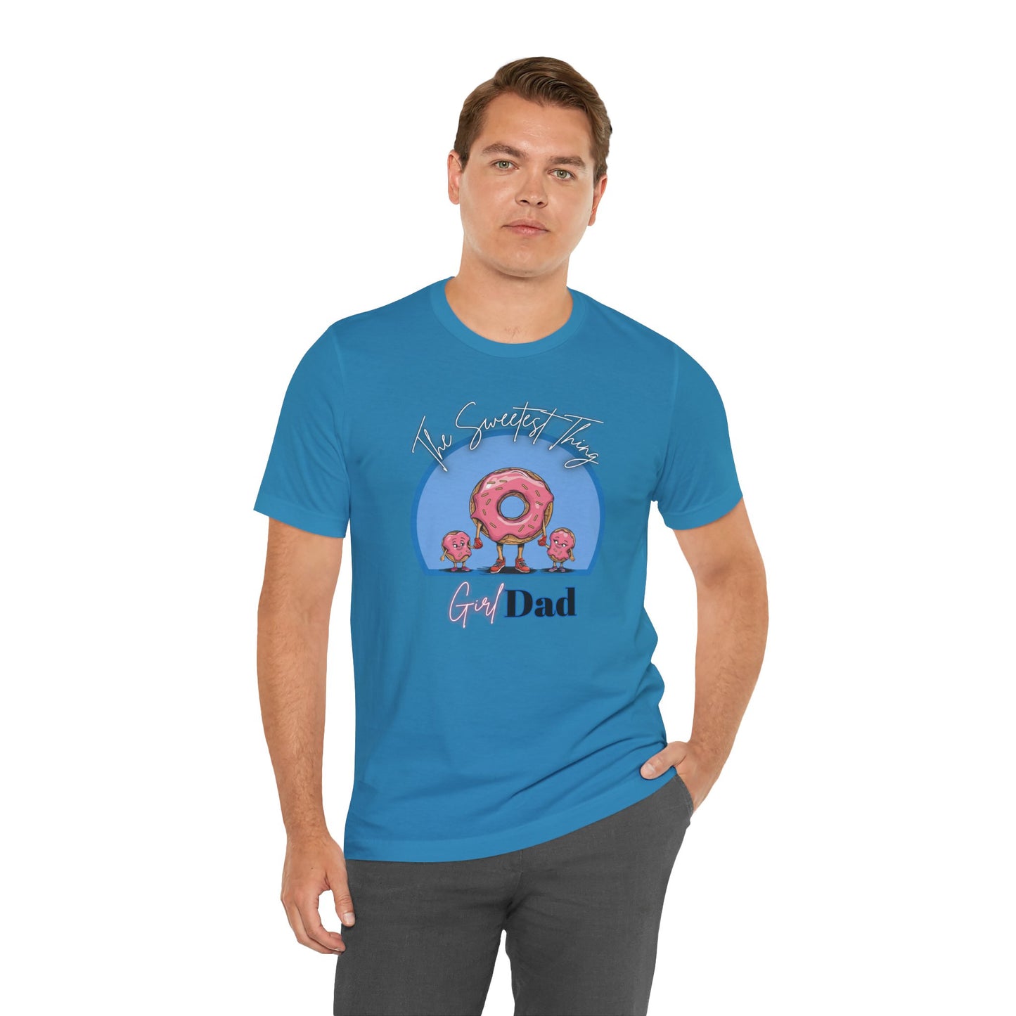 Running on Sprinkles & Smiles: Girl Dad Donut Duty | Unisex Jersey Short Sleeve Tee