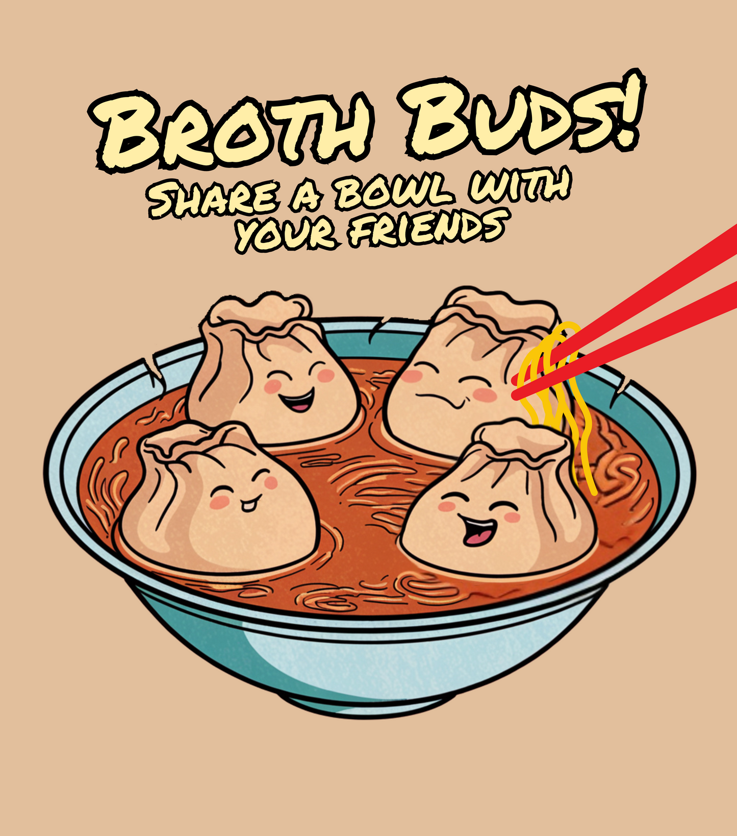 Broth Buds - Share a bowl with  your friends | Unisex Jersey Short Sleeve Tee